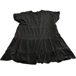 J. Crew 3X Black Tiered Dress Short‎ Sleeve Re-Imagined T-Shirt Style